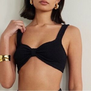 HUNZA G Judy seersucker bikini Top one size